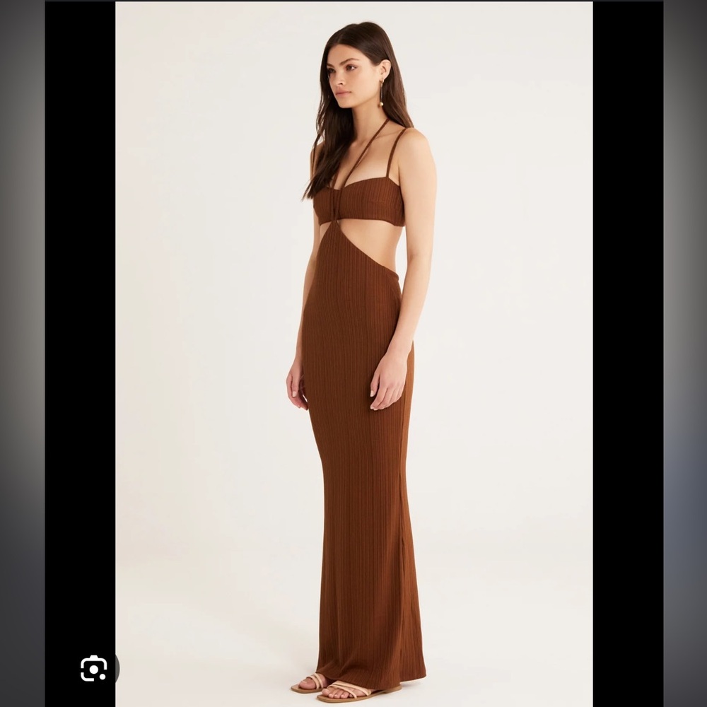 Rumer Rosanna Maxi Dress Brown Size Small